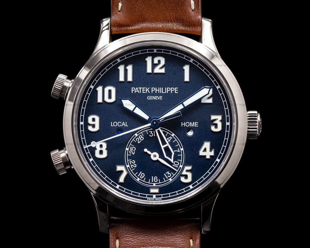 Patek Philippe Calatrava 5524G Pilot Travel Time 18k White Gold 2019