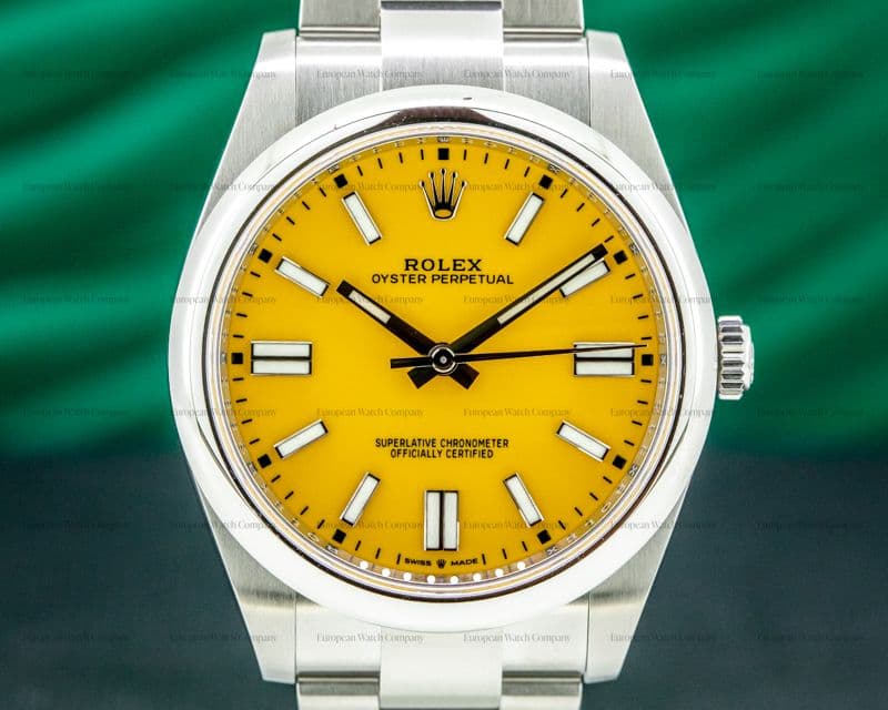 Rolex Oyster Perpetual 124300 41mm SS / Yellow Dial NEW 2020 UNWORN