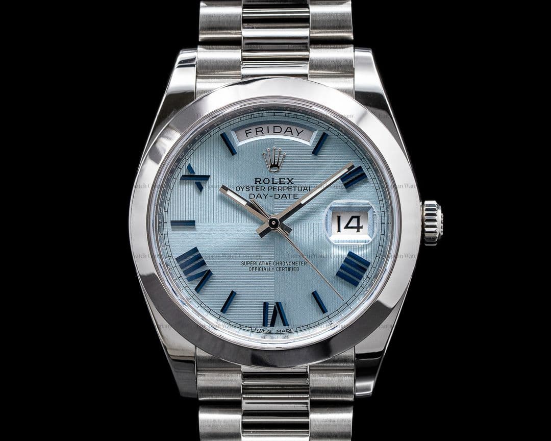 Rolex Day Date 228206 Platinum Blue Dial Roman Numeral 40MM