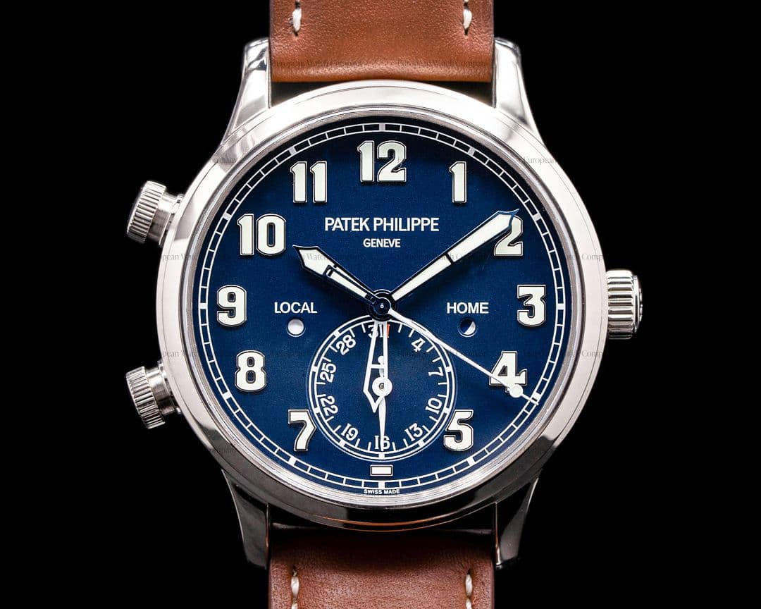 Patek Philippe Calatrava 5524G Pilot Travel Time 18k White Gold 