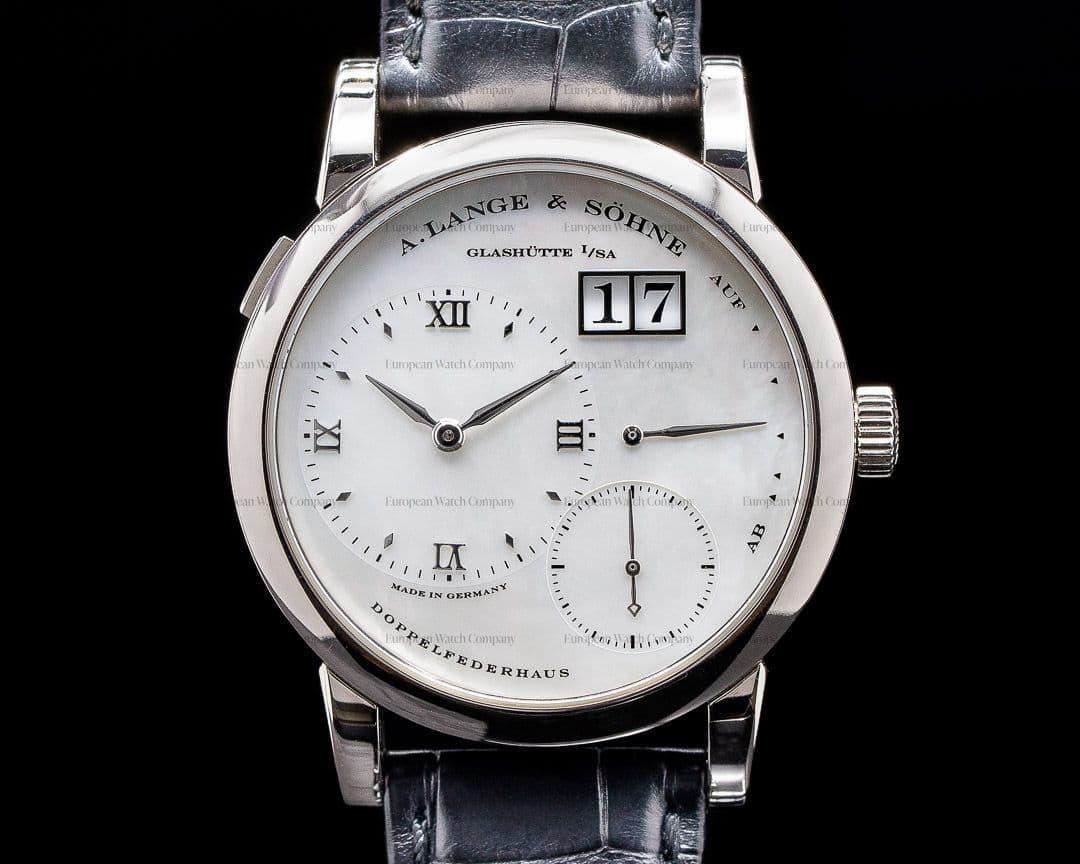 A. Lange and Sohne Lange 1 110.029 White Gold Mother of Pearl Dial / Deployant RARE