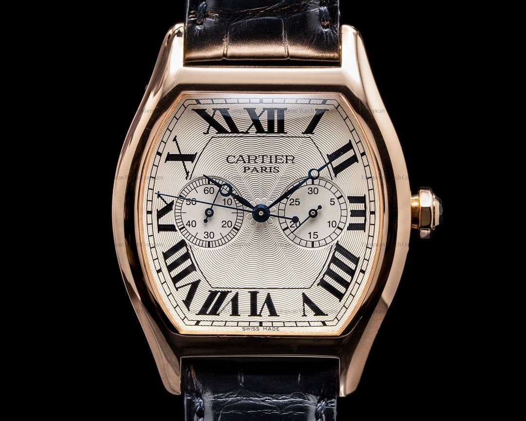 Cartier Privee Collection Tortue XL Monopoussoir Chronograph 18K Rose Gold RARE