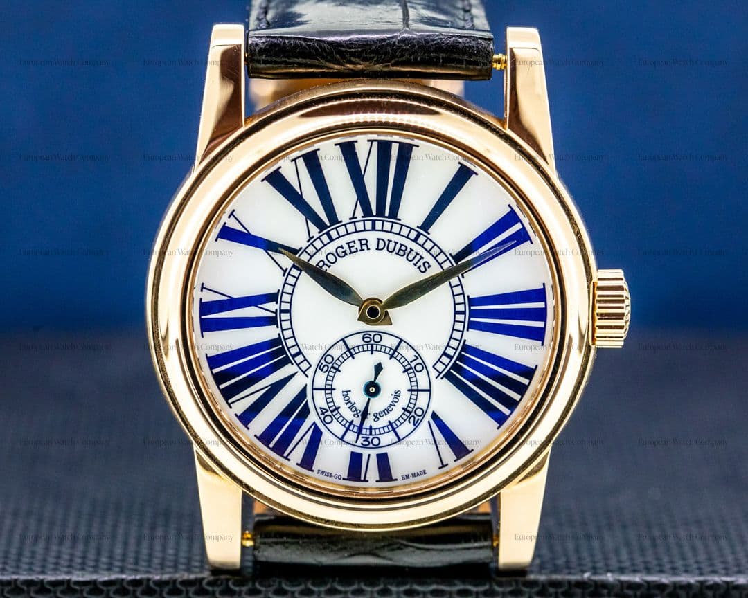 Roger Dubuis Hommage White Enamel Dial 18K Rose Gold Gold Chronometre RARE