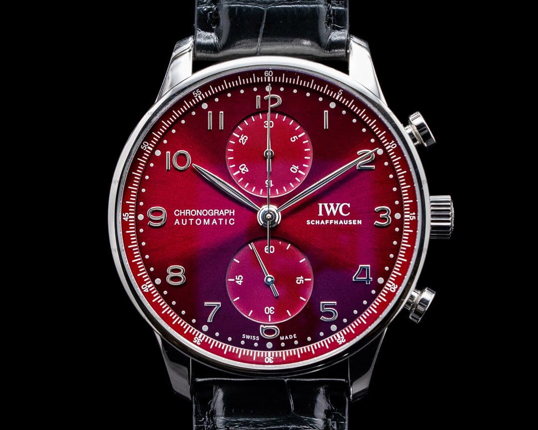 IWC Portugieser Chronograph SS Red Burgundy Dial