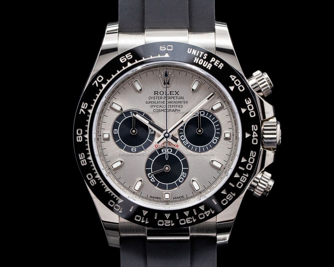 Rolex Daytona 116519 18K White Gold Ceramic Oysterflex Silver Dial