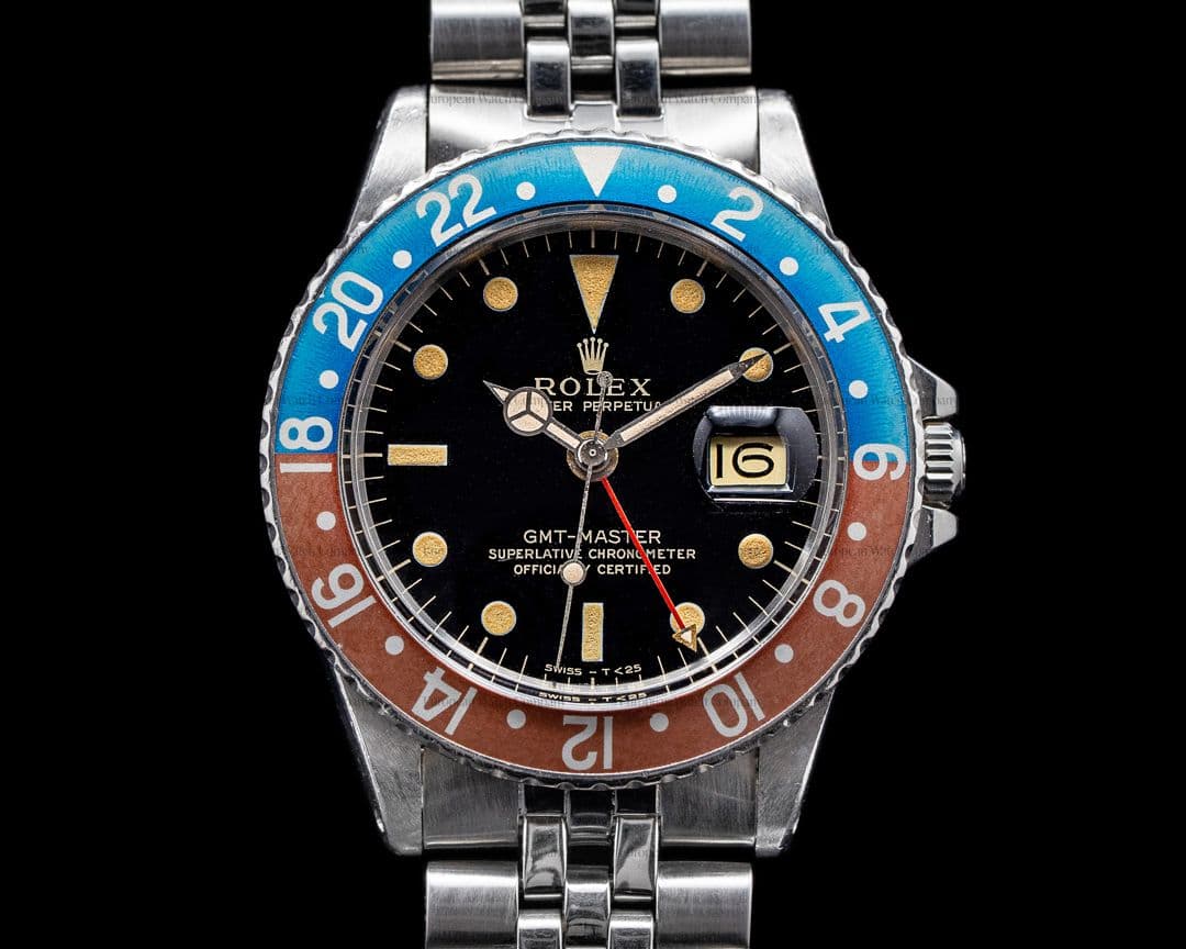 Rolex Vintage GMT Master Gilt 1675 Dial Pepsi c. 1966 BOX AND PAPERS