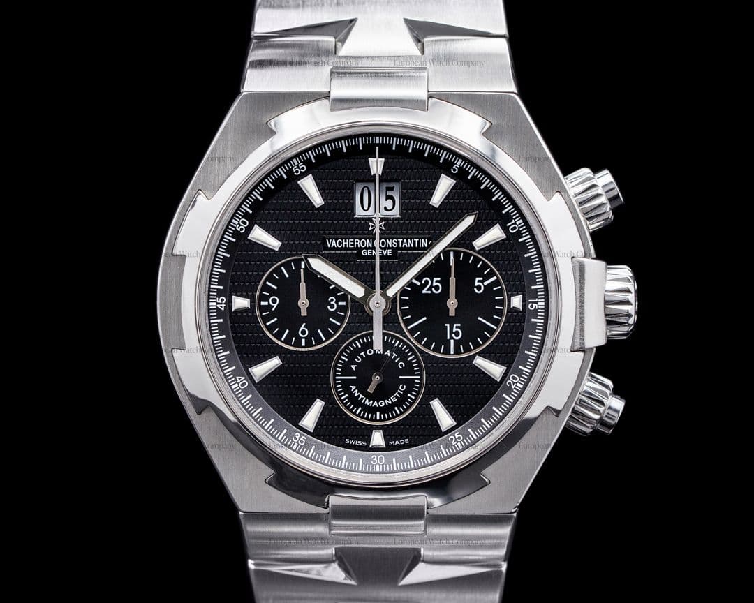 Vacheron Constantin Overseas Chronograph 49150 Black Dial SS 