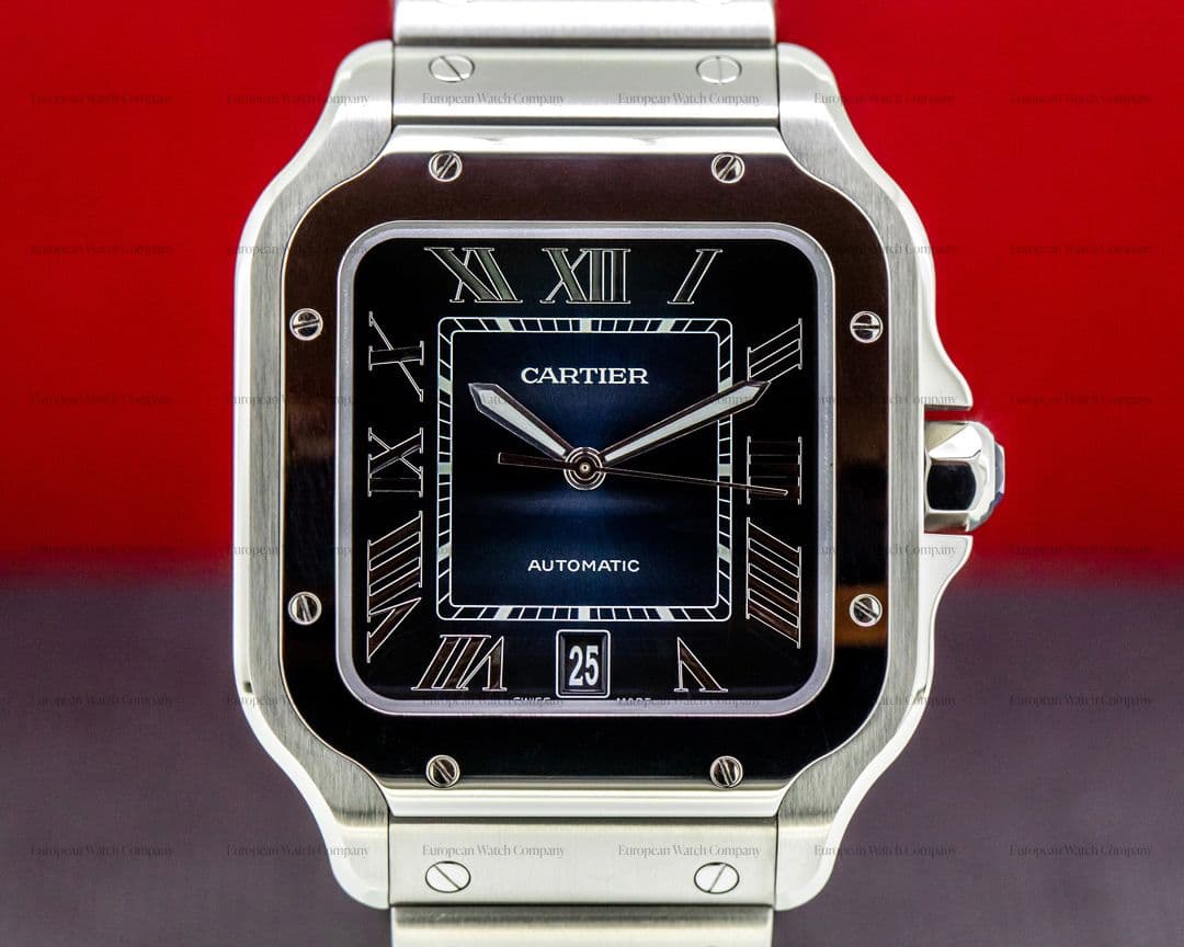 Cartier Santos Large SS / SS Blue Dial Automatic NEW MODEL UNWORN