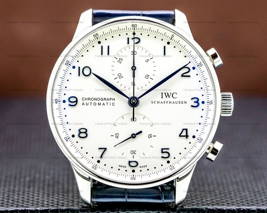 IWC Portuguese Chronograph SS Silver Dial / Blue Numerals