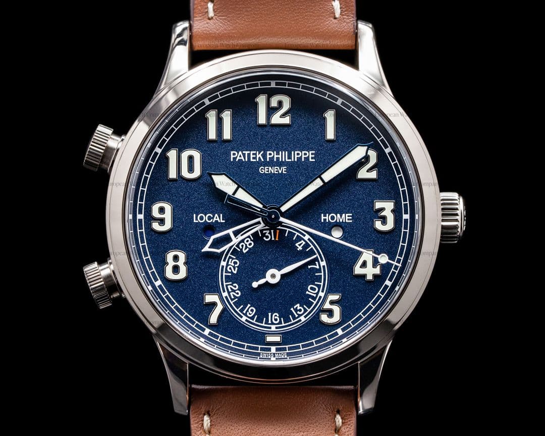 Patek Philippe Calatrava 5524G Pilot Travel Time 18k White Gold 