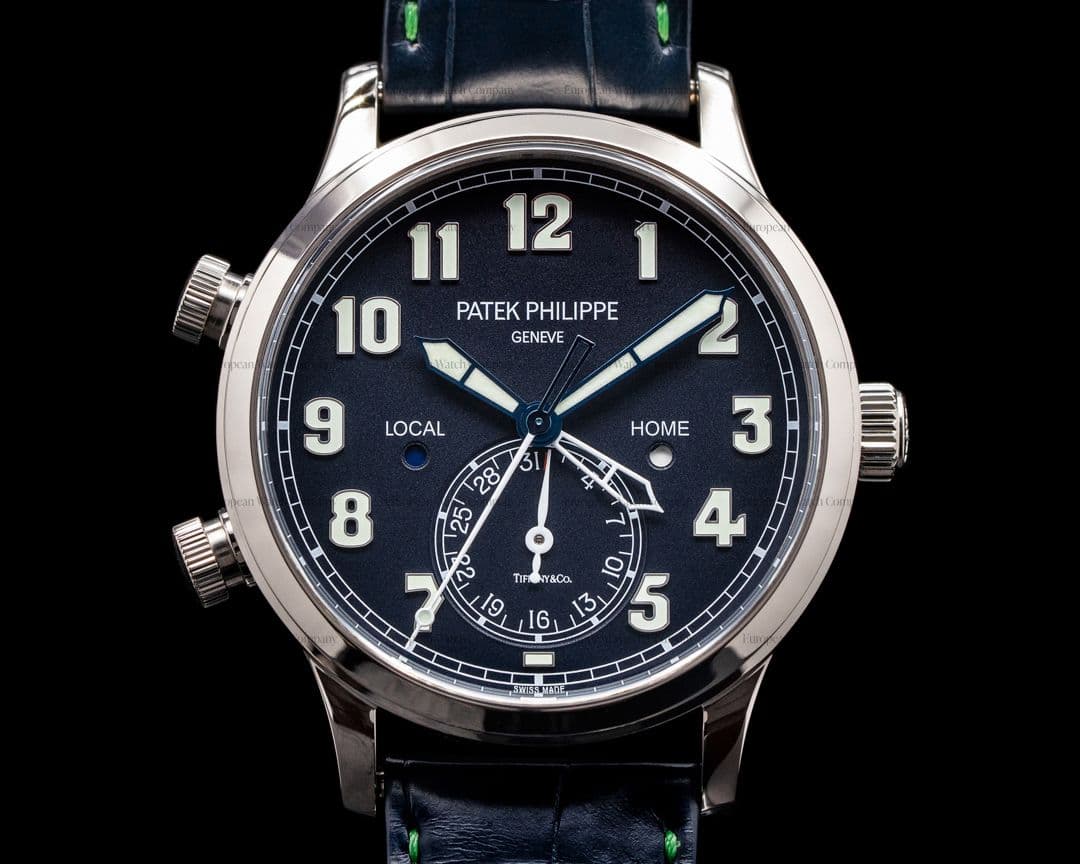 Patek Philippe Calatrava 5524G "TIFFANY" Pilot Travel Time 18k White Gold TIFFANY