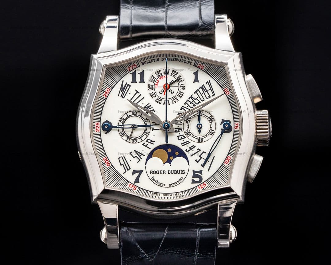 Roger Dubuis Sympathie S37 18K White Gold Perpetual Calendar FULL SET RARE 