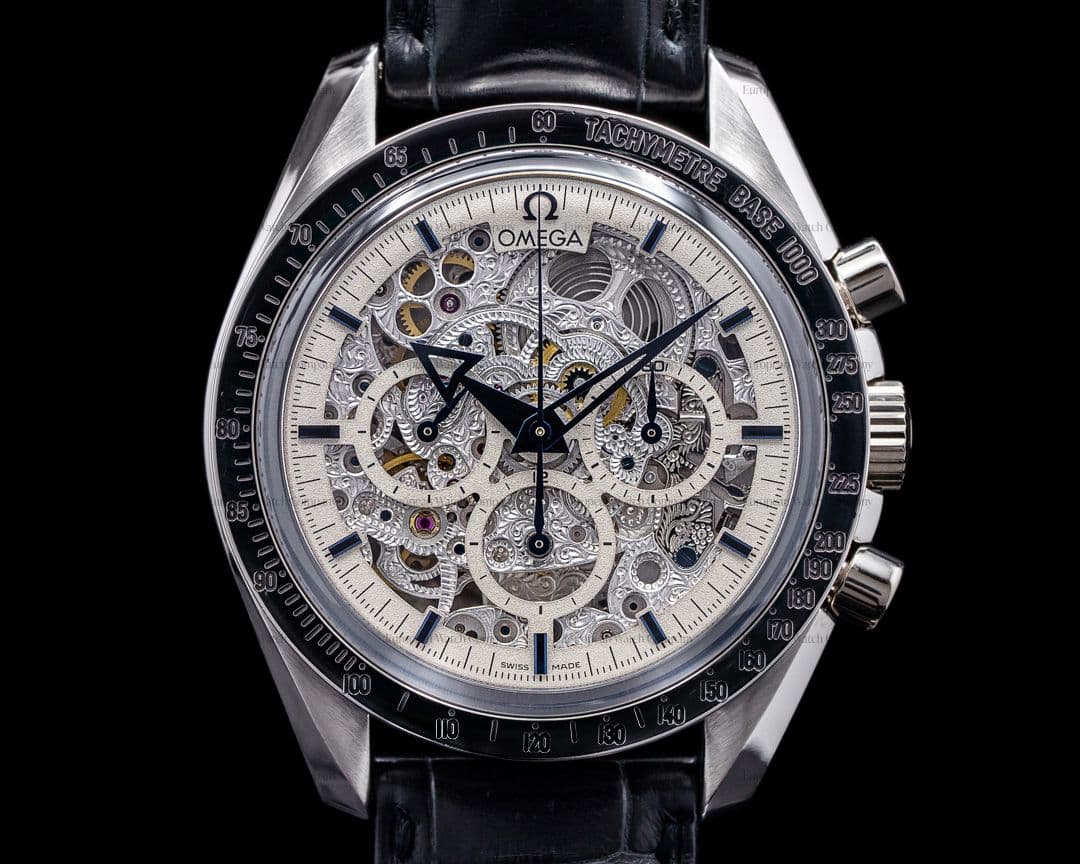 Omega Speedmaster Broad Arrow Platinum / Skeleton 3658.50.31 RARE 21 PIECES 
