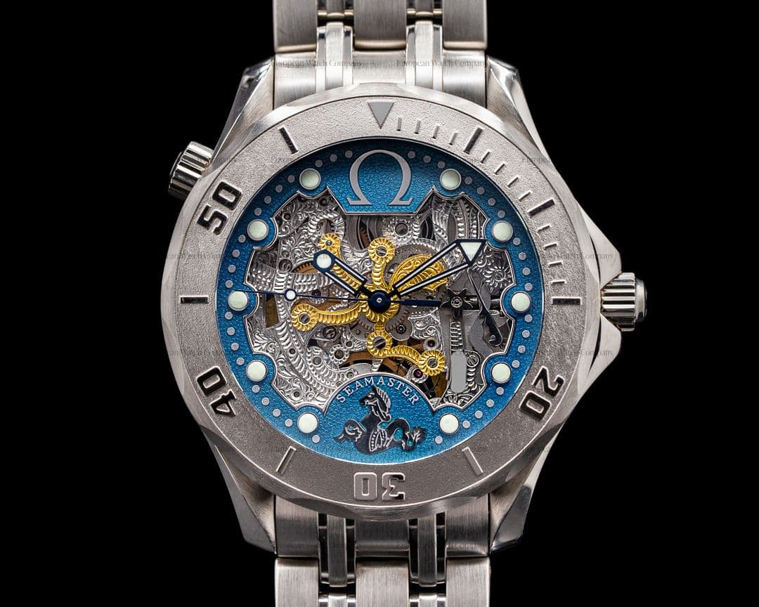 Omega Seamaster Diver Skeleton 50th Anniversary 18KWG  2932.80.00 RARE