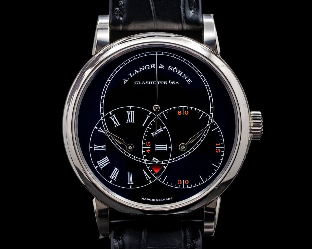 A. Lange and Sohne Richard Lange 252.029 JUMPING SECONDS White Gold Black Dial 