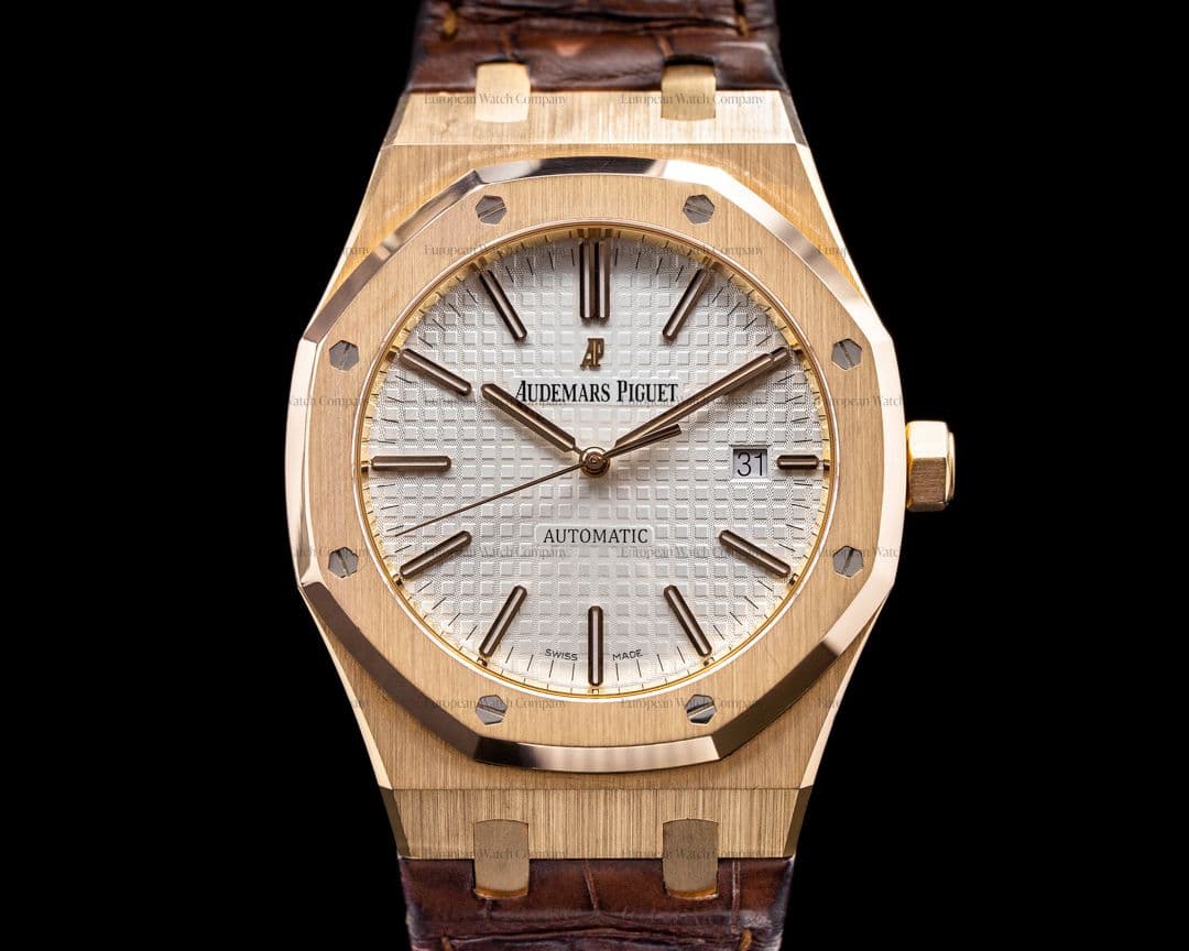 Audemars Piguet Royal Oak 15400OR Automatic 18K Rose Gold / Brown Alligator 