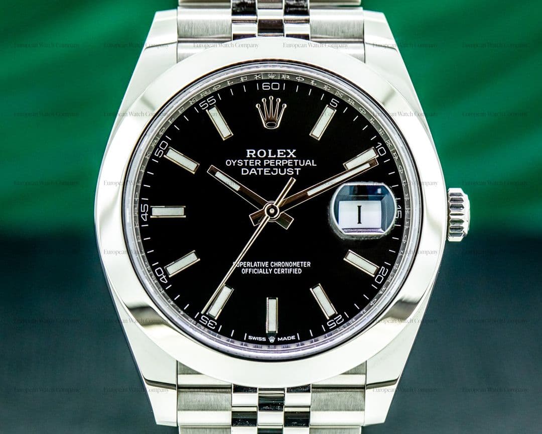 Rolex Datejust 41 Black Stick Dial SS Jubilee UNWORN