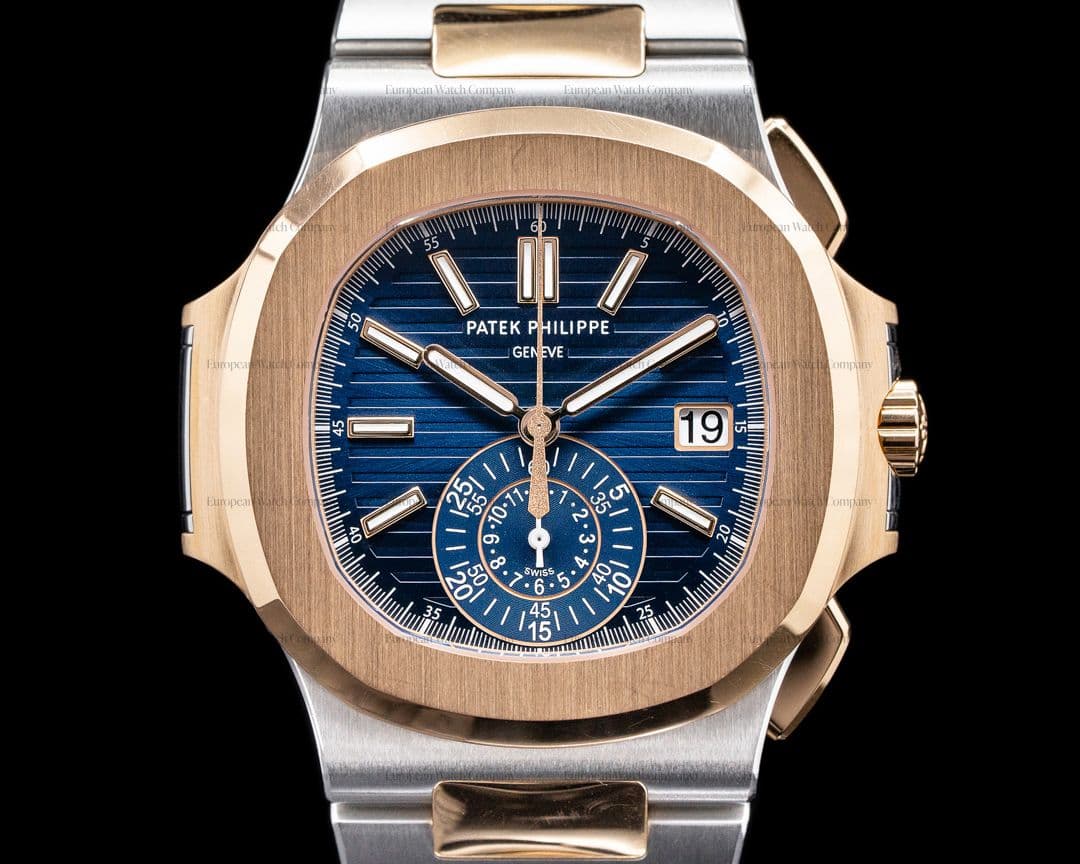 Patek Philippe Nautilus 5980/1AR Chronograph Blue Dial 18K Rose Steel FULL SET