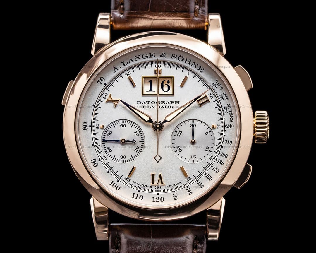 A. Lange and Sohne Datograph Flyback 403.032 18K Rose Gold + Engravers Letter