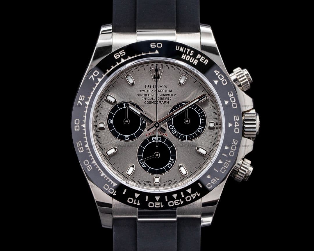 Rolex Daytona 116519 18K White Gold Ceramic Oysterflex Silver Dial