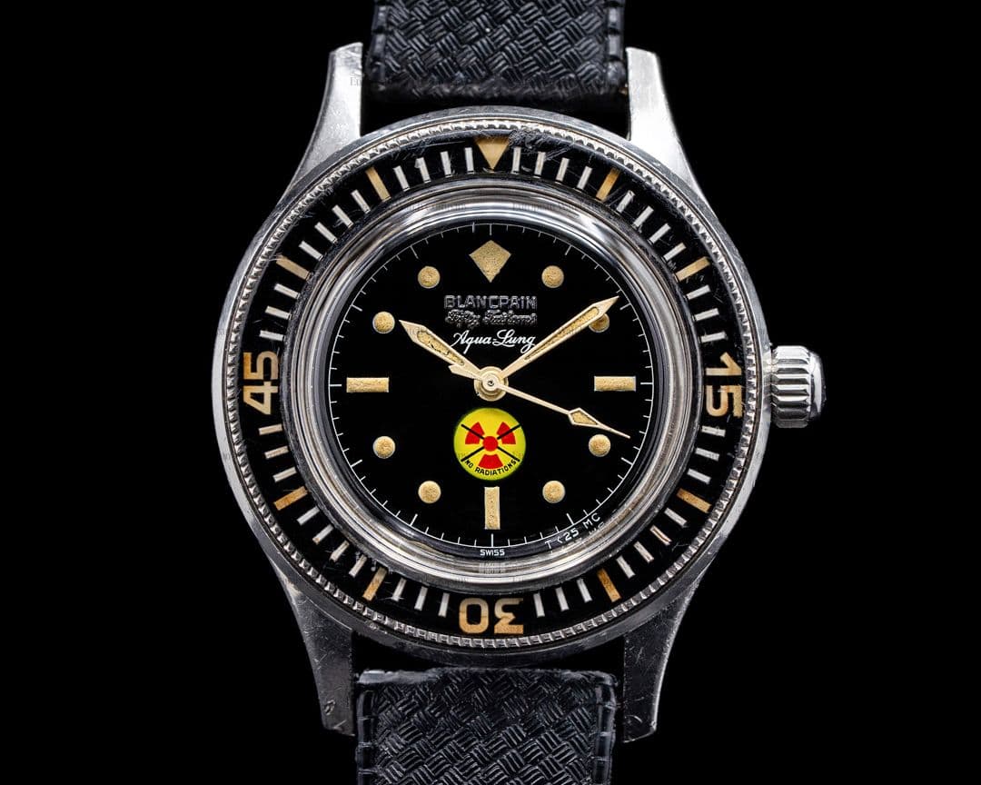 Blancpain Vintage Fifty Fathoms Aqualung "No Radiation" Circa 1965 NICE