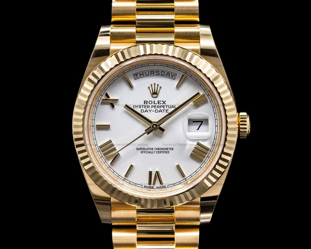 Rolex Day Date 228238 Presidential 18k Yellow Gold with White Dial 40MM 