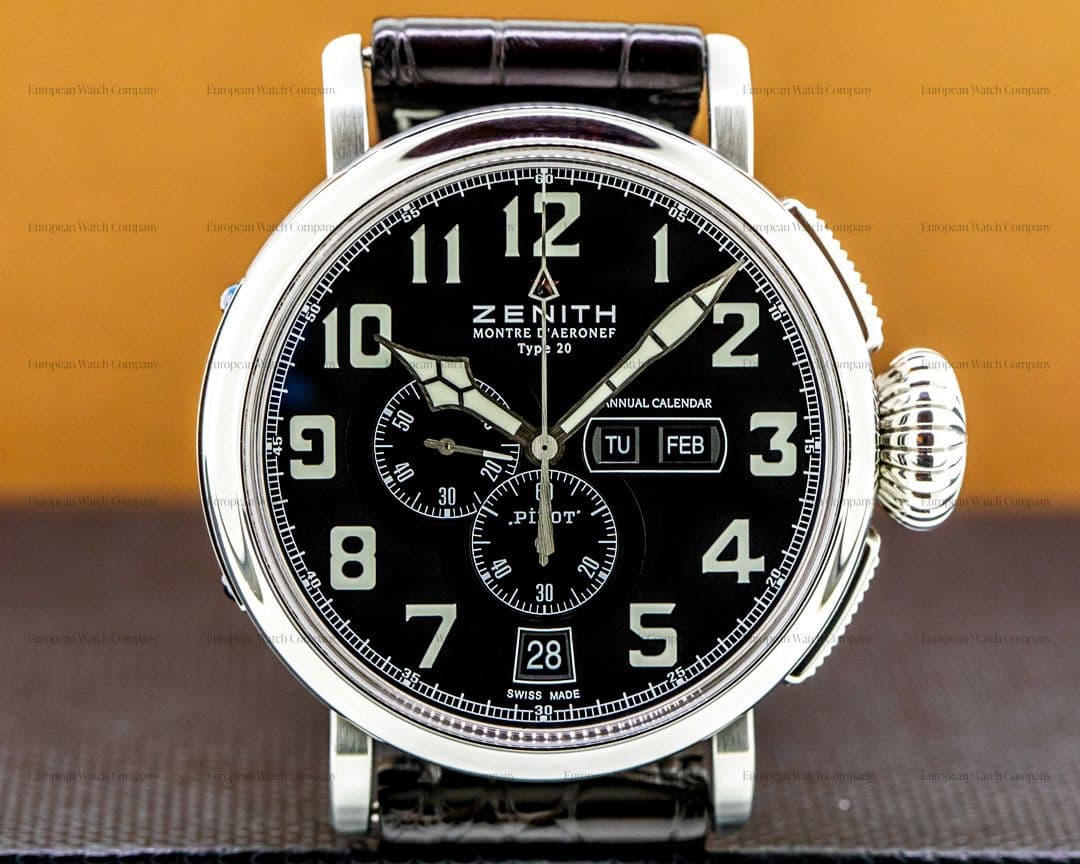 Zenith Pilot Montre d'Aeronef Type 20 Annual Calendar Steel 