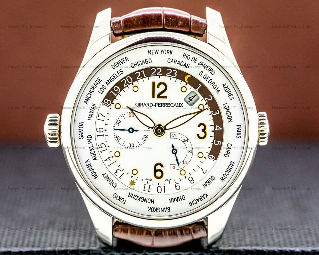 Girard Perregaux World Time WW.TC Power Reserve Silver Dial / White Gold

