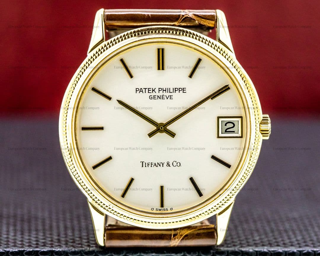 Patek Philippe Calatrava 18K Yellow Gold Automatic Hobnail TIFFANY & CO RARE