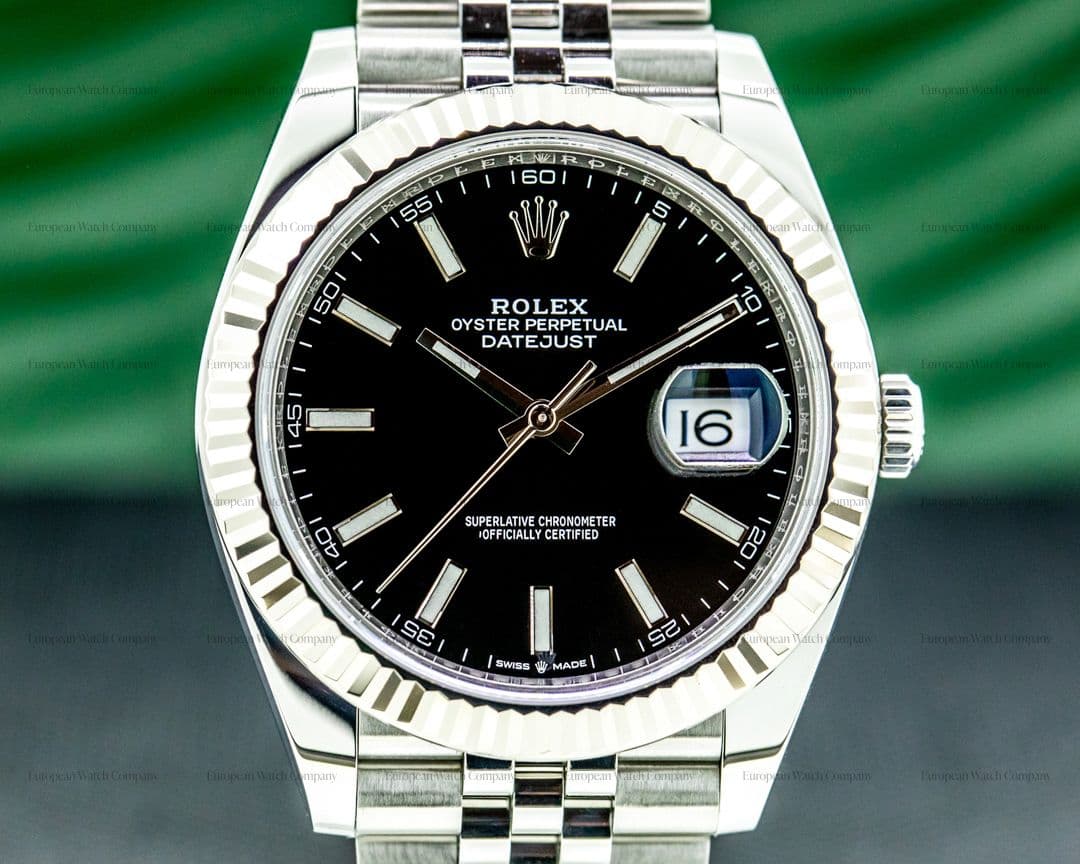 Rolex Datejust 41 Black Stick Dial SS / Jubilee 