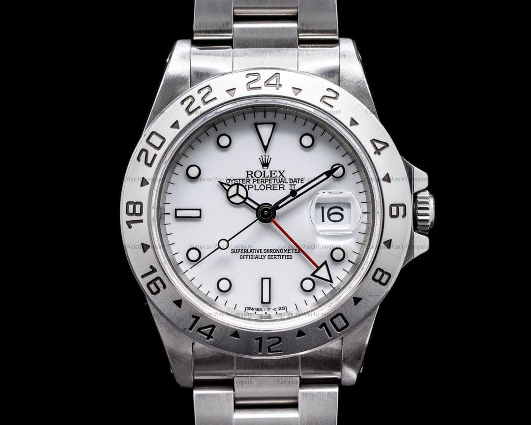 Rolex Explorer II "Polar" 16570 White Dial SS 1996 FULL SET NICE