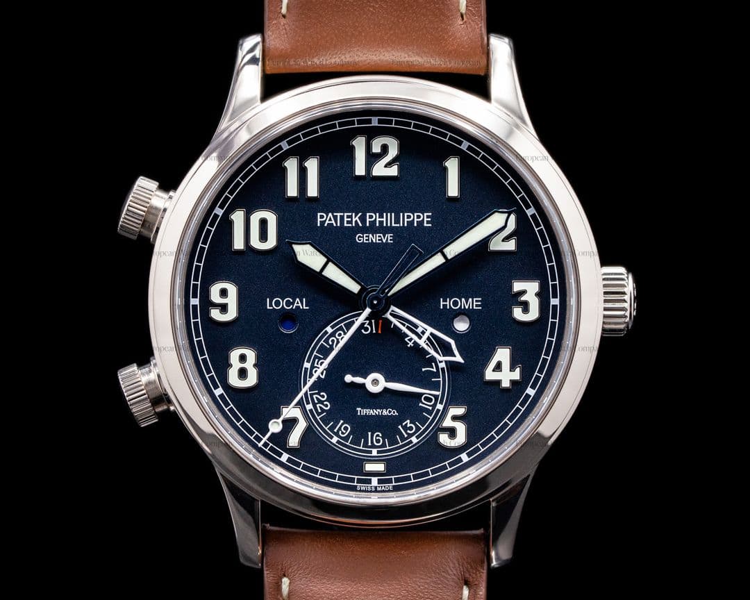 Patek Philippe Calatrava 5524G "TIFFANY" Pilot Travel Time 18k White Gold 
