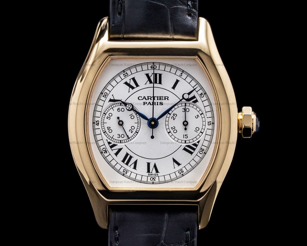 Cartier Privee Collection Tortue Monopoussoir Chronograph 18K Yellow Gold