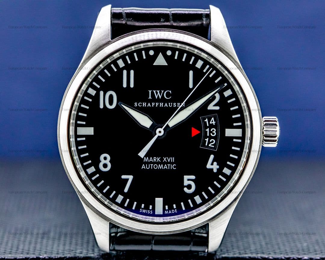 IWC Mark XVII Black Dial SS / Alligator 