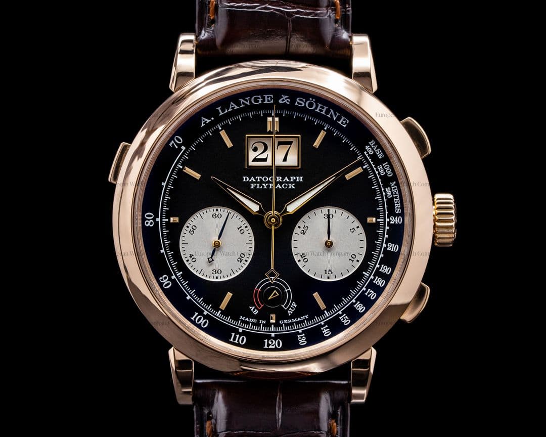 A. Lange and Sohne Datograph Up / Down 18k Rose Gold + Deployment Buckle