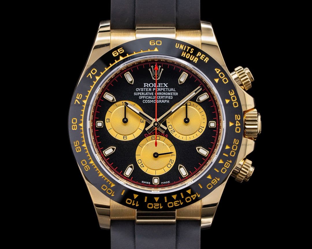 Rolex Daytona 116518LN Black Dial 18K Yellow Gold / Rubber 