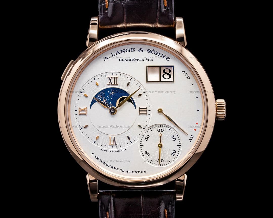 A. Lange and Sohne Grande Lange 1 Moon 139.032 Rose Gold / Deployment Buckle