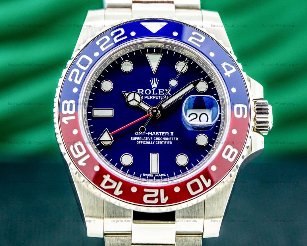 Rolex GMT Master II 116719 BLUE DIAL RARE 18K White Gold 
