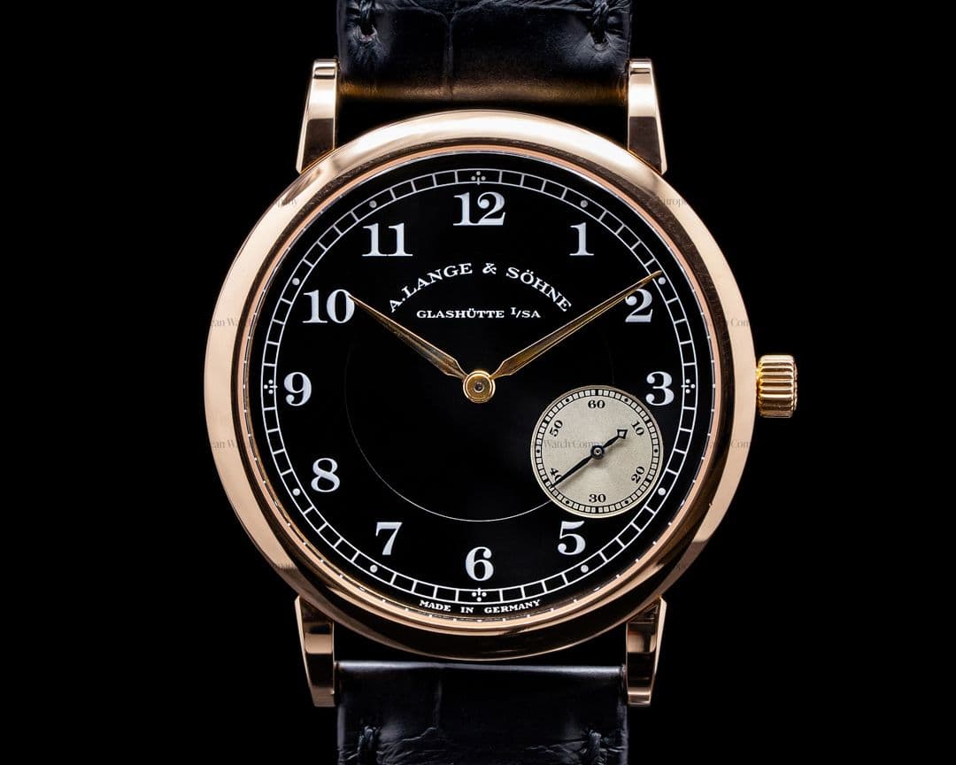 A. Lange and Sohne 1815 "Side Step" 222.048 Wempe Black Dial 18k Rose Gold RARE