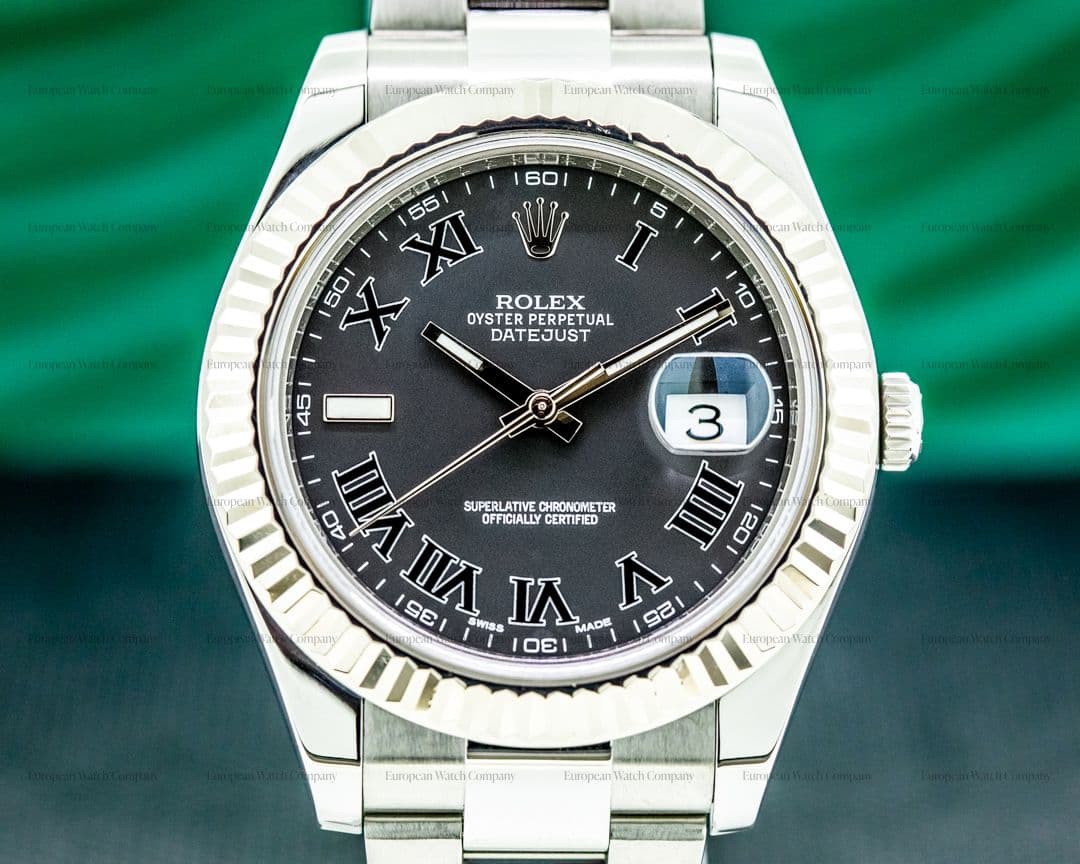 Rolex Datejust II 116334 Black Roman Dial SS  