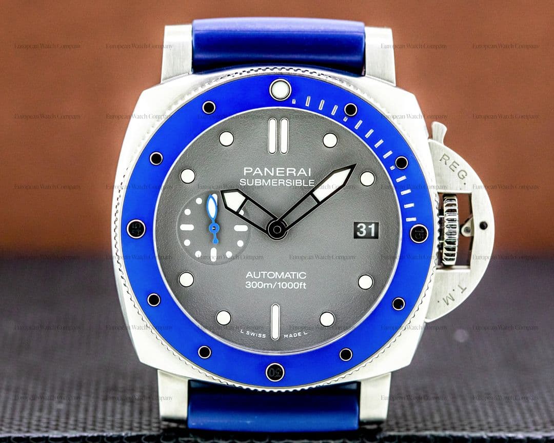 Panerai Luminor Submersible 42mm Stainless 3 Day Blue Ceramic Dial