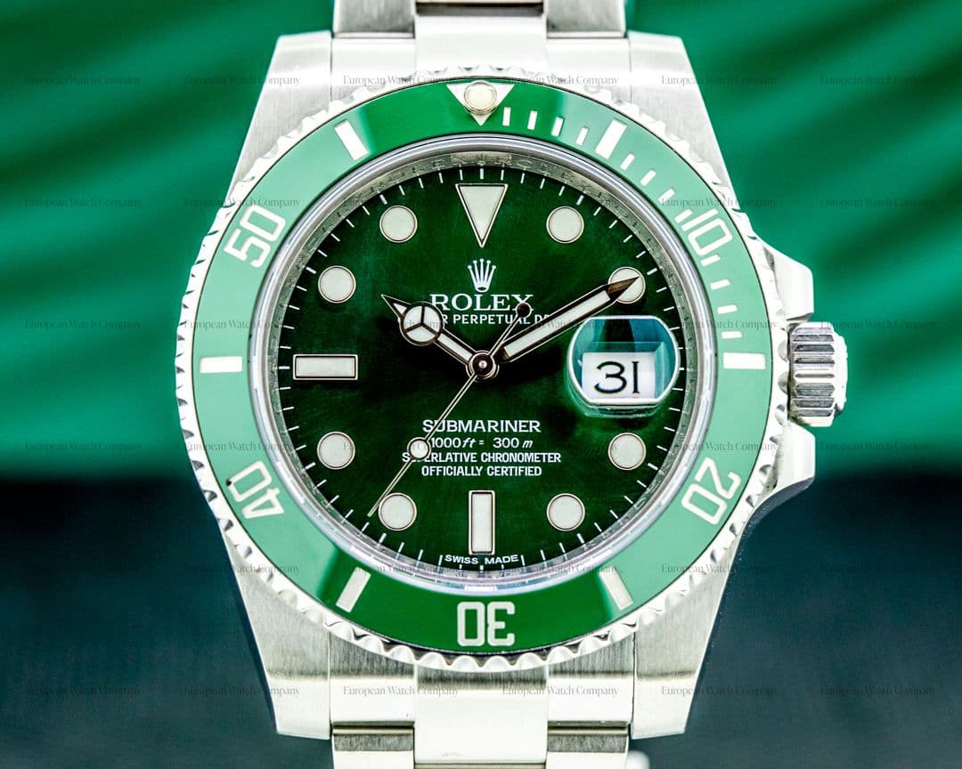 Rolex Submariner Green Ceramic HULK 116610V Bezel Green Dial SS