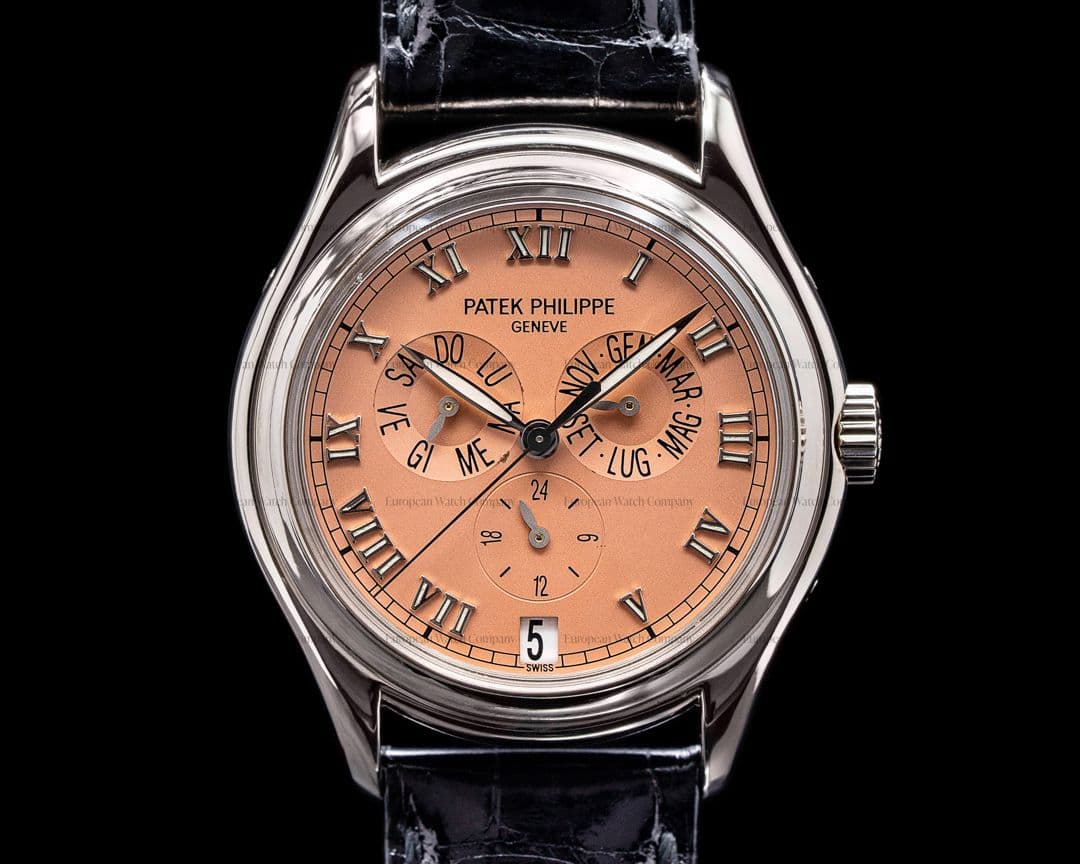 Patek Philippe Annual Calendar 18K White Gold Rose Dial FRESH SERVICE