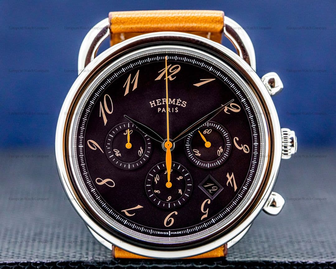 Hermes Arceau Chronograph SS Brown Dial 