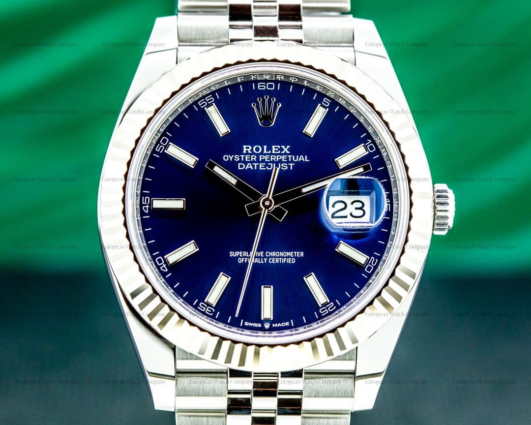Rolex Datejust 41 Blue Stick Dial SS / SS UNWORN