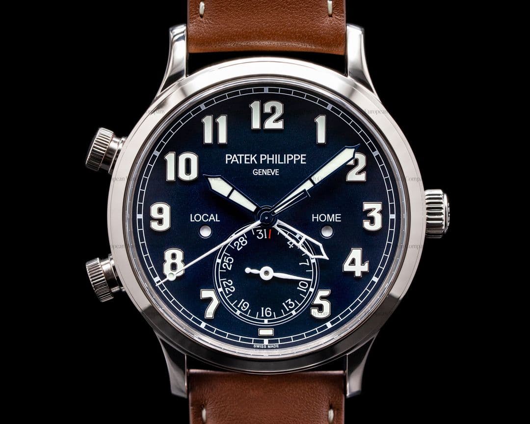 Patek Philippe Calatrava 5524G Pilot Travel Time 18k White Gold 2019