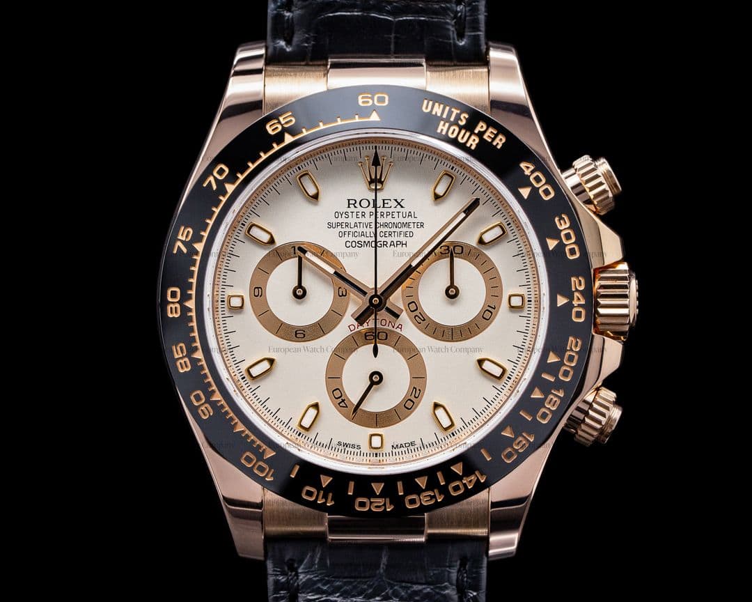 Rolex Cosmograph Daytona 116515LN 18K Rose Gold Ivory Dial / Alligator 