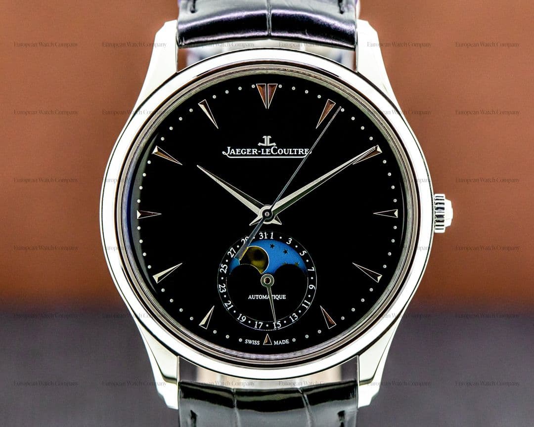 Jaeger LeCoultre Master Ultra Thin Moon SS Black Dial UNWORN