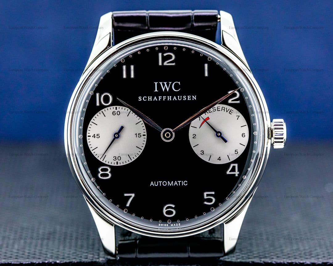 IWC Portuguese 7 Day Automatic SS Black Dial