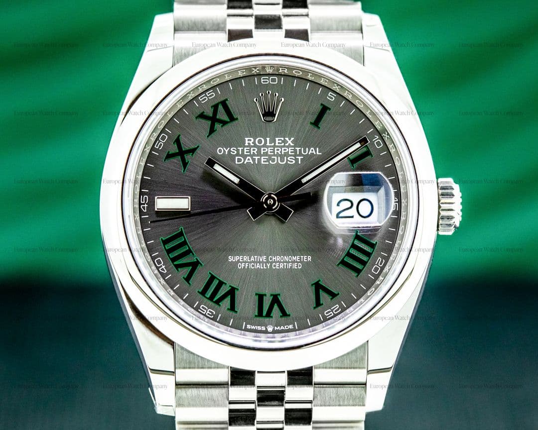 Rolex Datejust 36 126200 Wimbledon Slate Roman Dial SS UNWORN 2021
